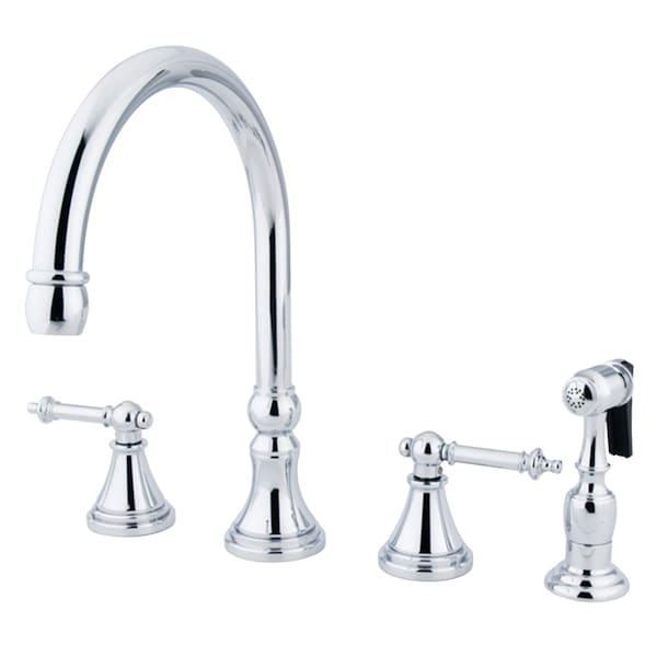 Widespread Kitchen Faucet, Polished Chrome